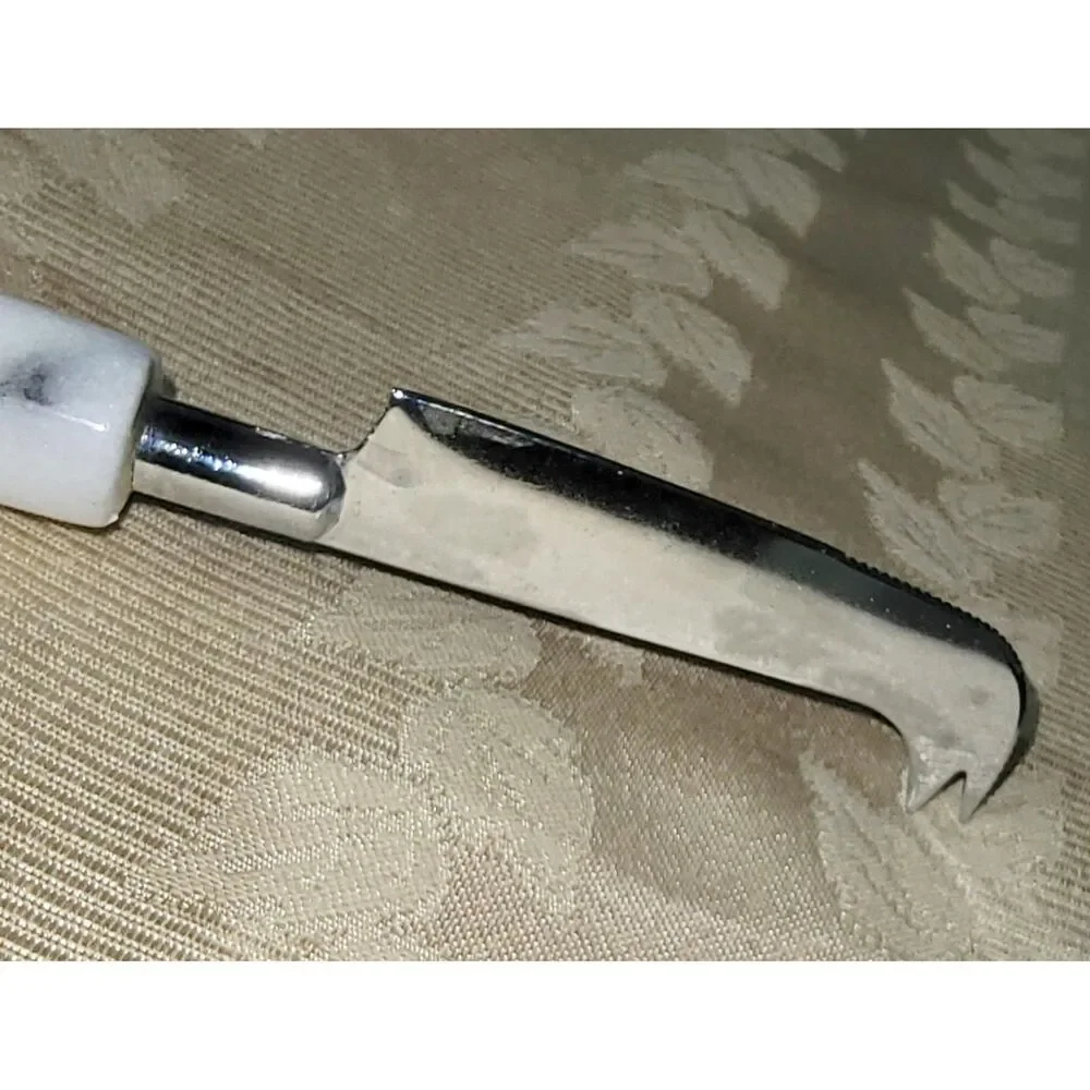 Cheese Knife solid Marble Handle Stainless Steel Curvy Blade 8